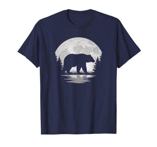 Bear Moon Vintage Bear Lover Wildlife Men Women Kids T-Shirt