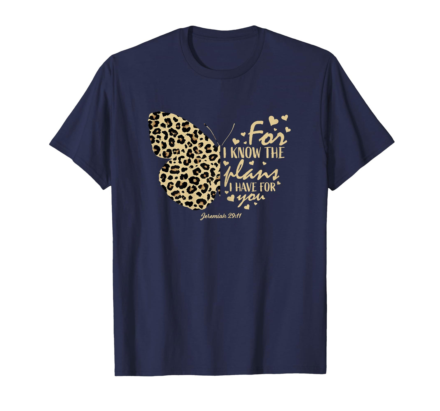 Jeremiah 29:11 Christian Women Gifts Teen Girls Butterfly T-Shirt