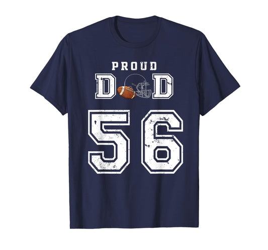 Custom Proud Football Dad Number 56 Personalized For Men T-Shirt