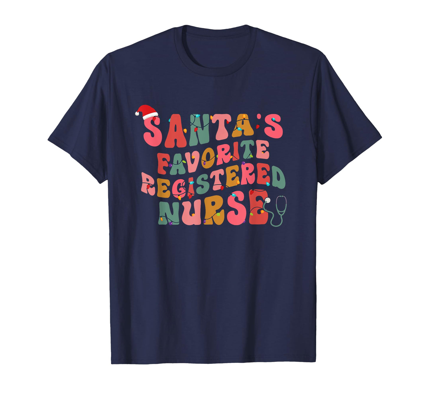 Santa's Favorite Registered Nurse Er Rn Nursing Christmas T-Shirt