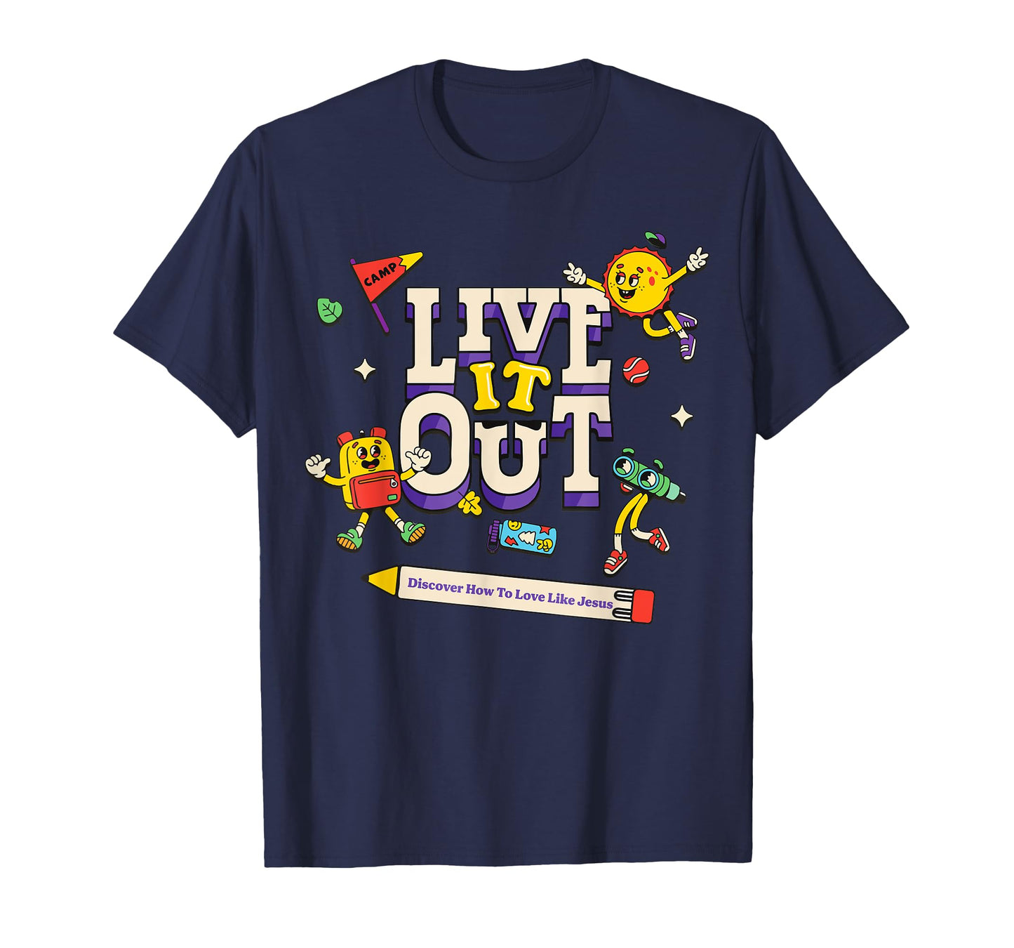 Live It Out Love Like Jesus VBS 2025 Christian Camping T-Shirt