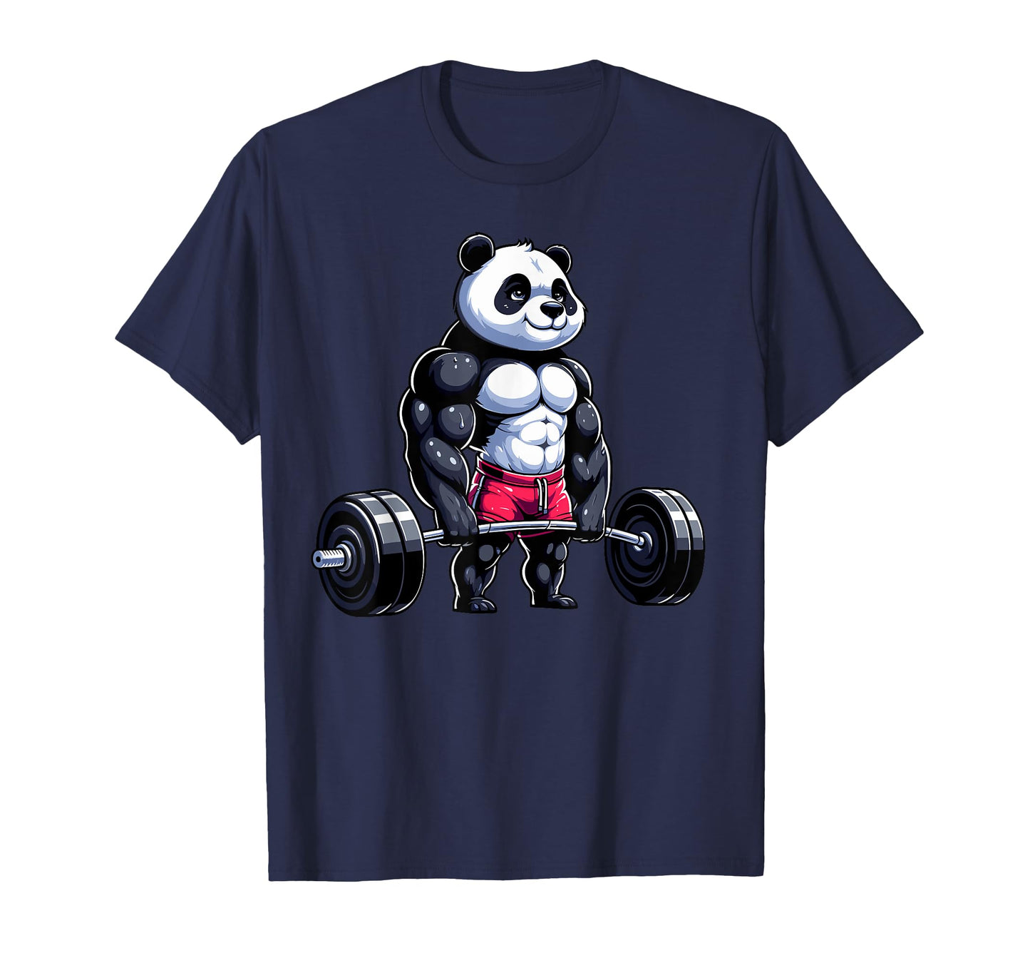 Funny Gym Panda Bodybuilder Weightlifting Motivational Tee T-Shirt