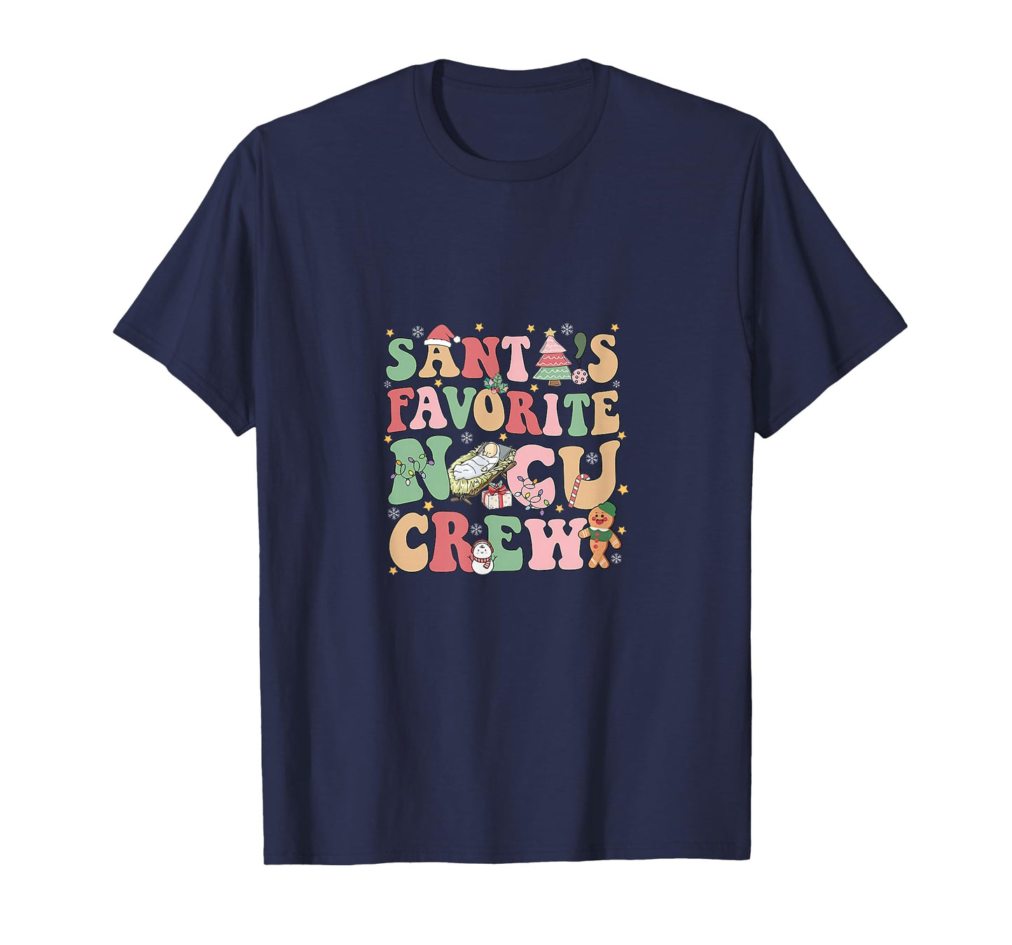 Santa's Favorite NICU Crew Christmas Neonatal ICU Nurse T-Shirt