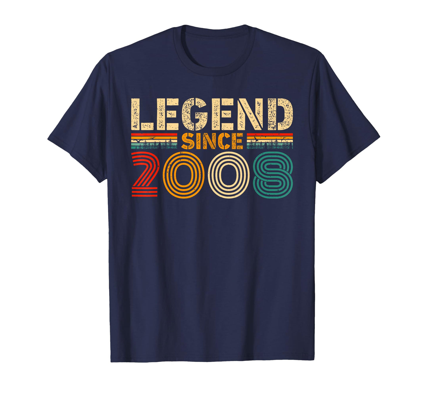 Legend Since 2008 Vintage Birthday Year 2008 Men Women Retro T-Shirt