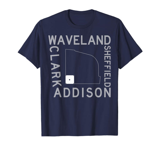 Baseball stadium Streets Of Wrigley Field Sheffield Addison T-Shirt