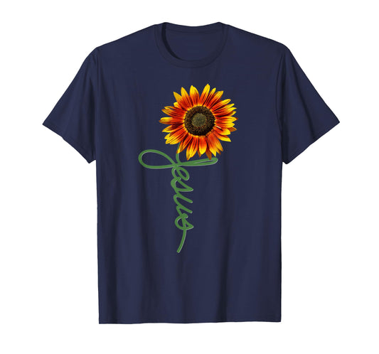 Inspirational Jesus Sunflower God Christian Flower T-Shirt