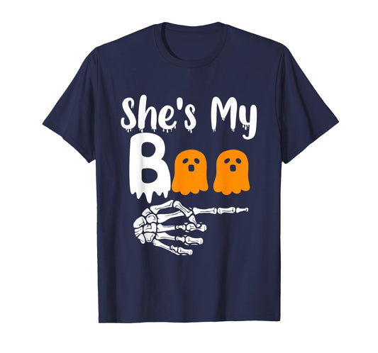 She's My Boo Matching Halloween Pajama Couples He's My Boo T-Shirt