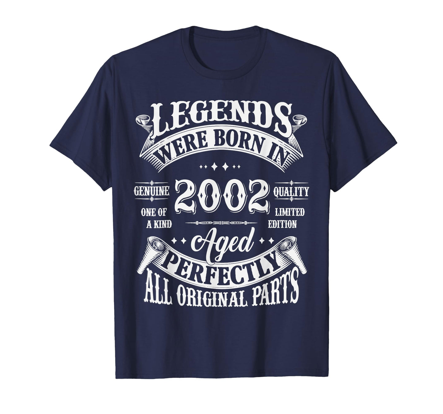 23rd Birthday Tee 23 Years Old Vintage Legends Born In 2002 T-Shirt