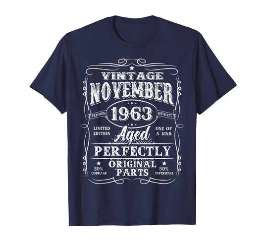 62 Years Old Vintage November 1963 Retro 62nd Birthday Men T-Shirt