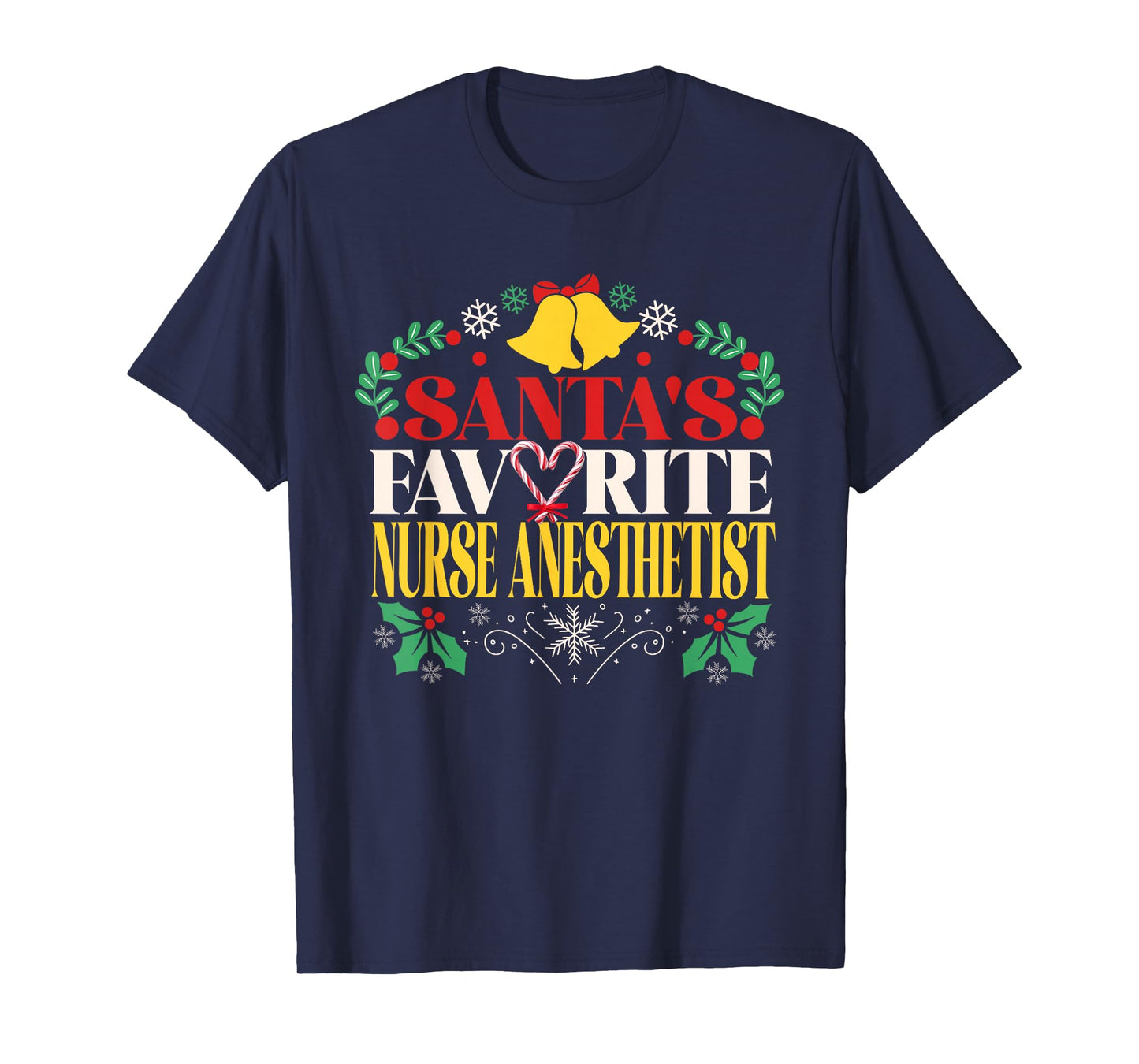 Santa's Favorite Nurse Anesthetist Joyful Christmas Holiday T-Shirt