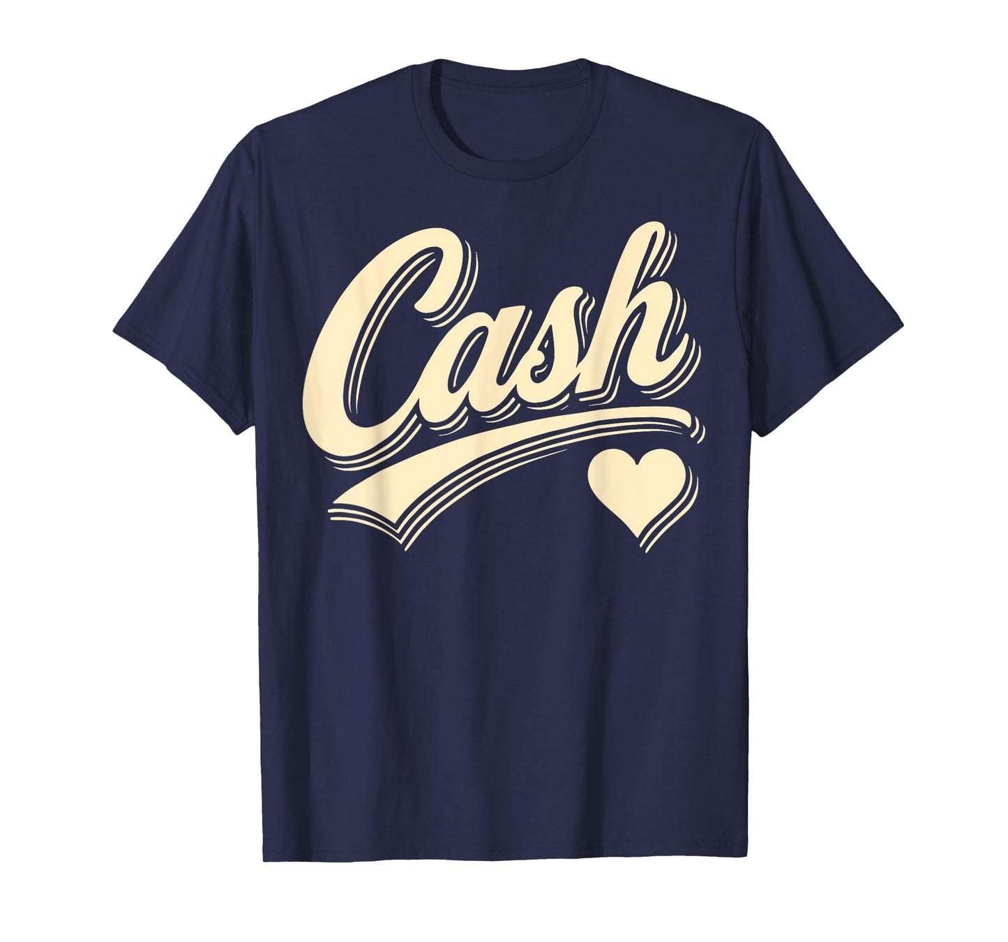 Retro Cash Script Design with Heart Look Gift For Men Women T-Shirt
