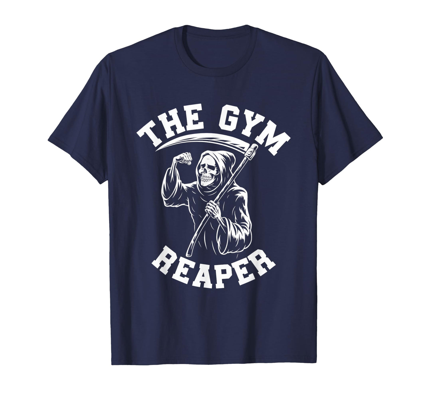 Funny Gym Reaper Skeleton Fitness Workout Halloween Costume T-Shirt
