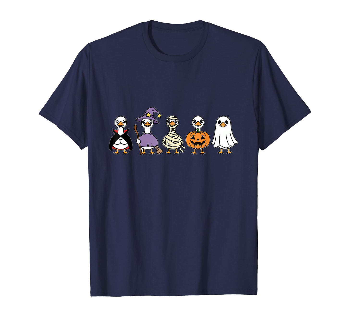 Cute Halloween Goose Police Lineup Kawaii Costume Part Funny T-Shirt