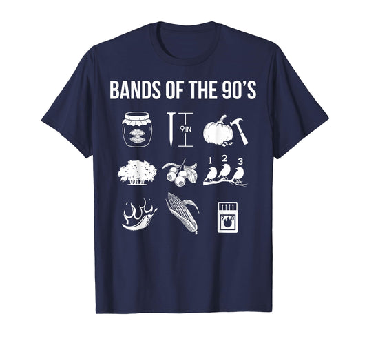 Retro 1990s Bands - Music - 90s Music Lover T-Shirt