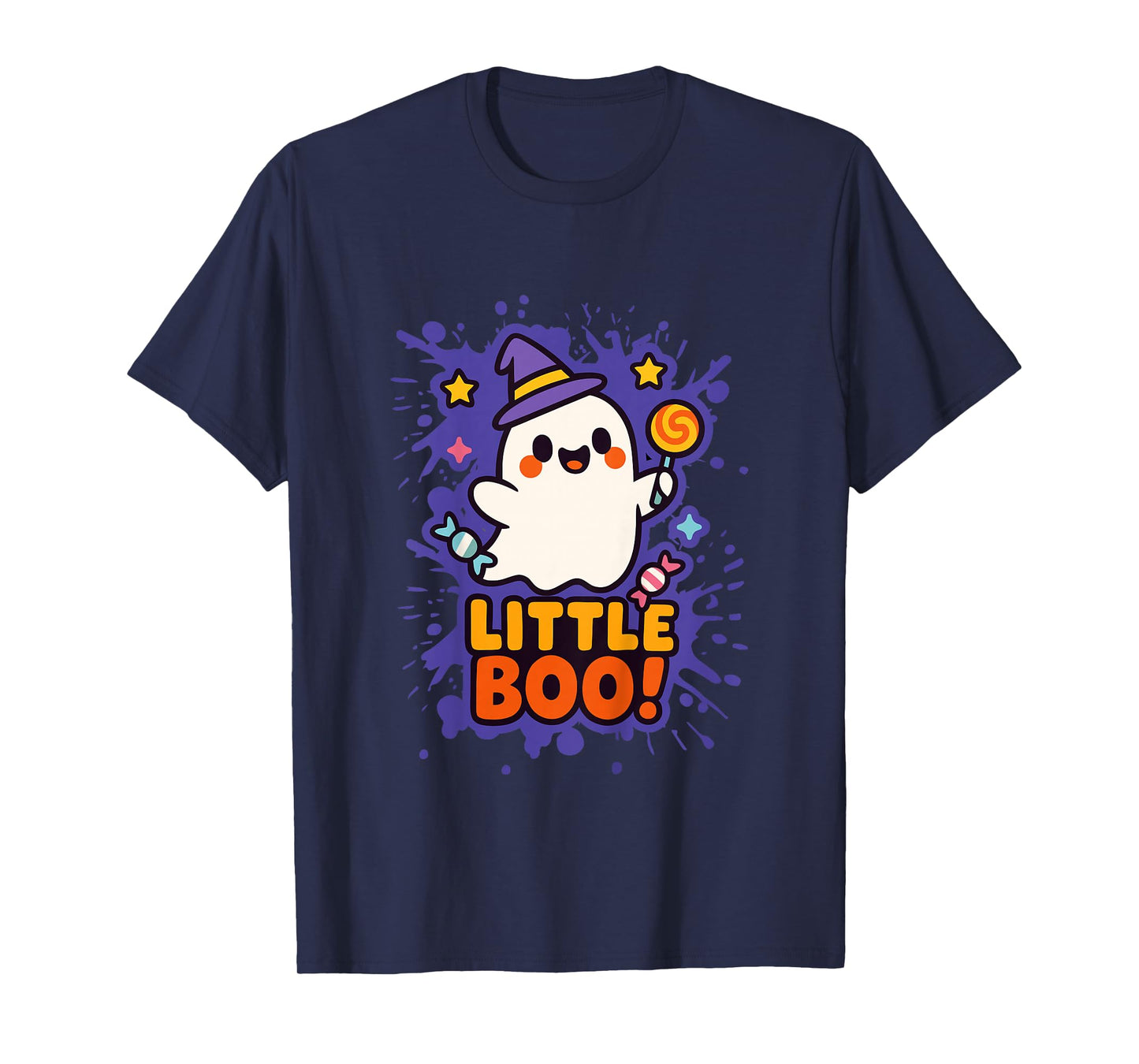 Kids Little Boo – Cute Ghost & Candy | Kids Halloween Kawaii T-Shirt
