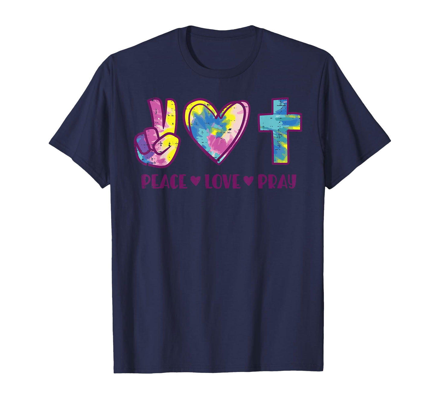 Peace Love Pray God Jesus Christian Hippie Men Women Kids T-Shirt