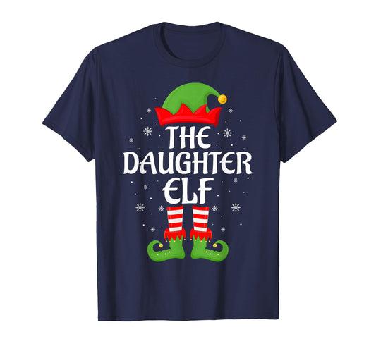 Daughter Elf Xmas Family Matching Elf Squad Christmas Girls T-Shirt