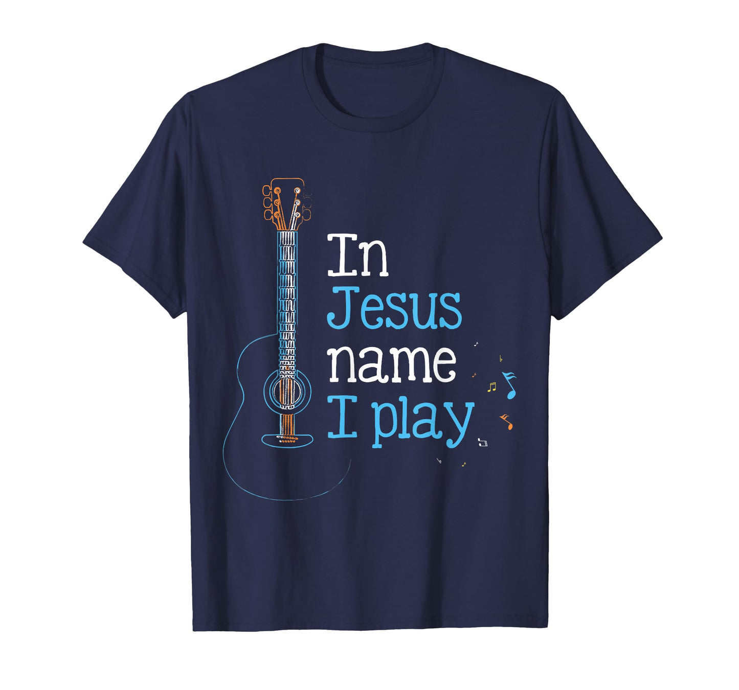 In Jesus Name i Play Guitar Christian Vintage Guitar Player T-Shirt