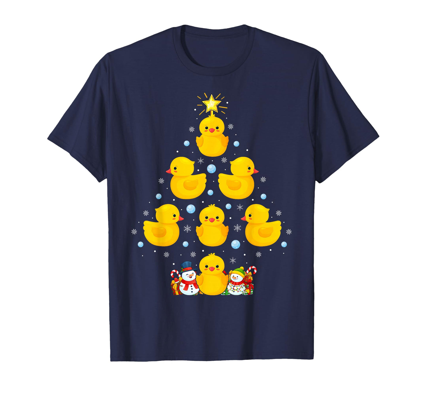 Rubber Duck Christmas Tree Pajamas Holiday Funny Duck Xmas T-Shirt