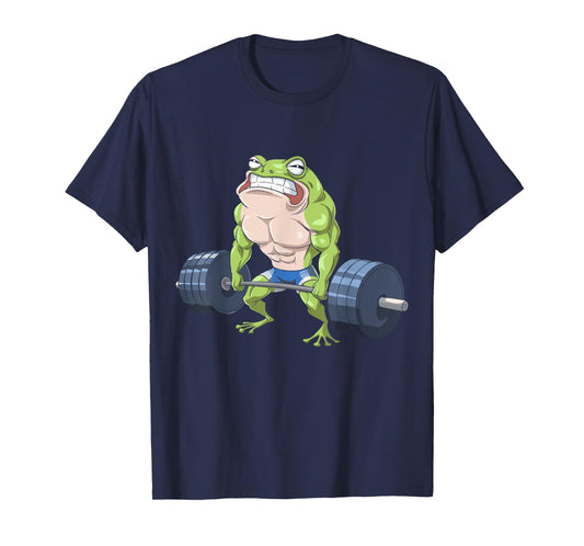 Funny Frog Weightlifting Deadlift Fitness Gym Barbell Humor T-Shirt
