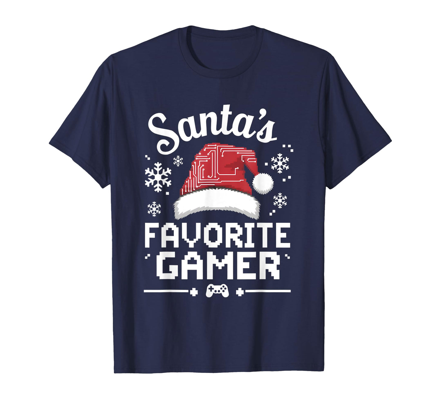 Santa's Favorite Gamer Xmas Pajama Gaming Christmas Boys Men T-Shirt