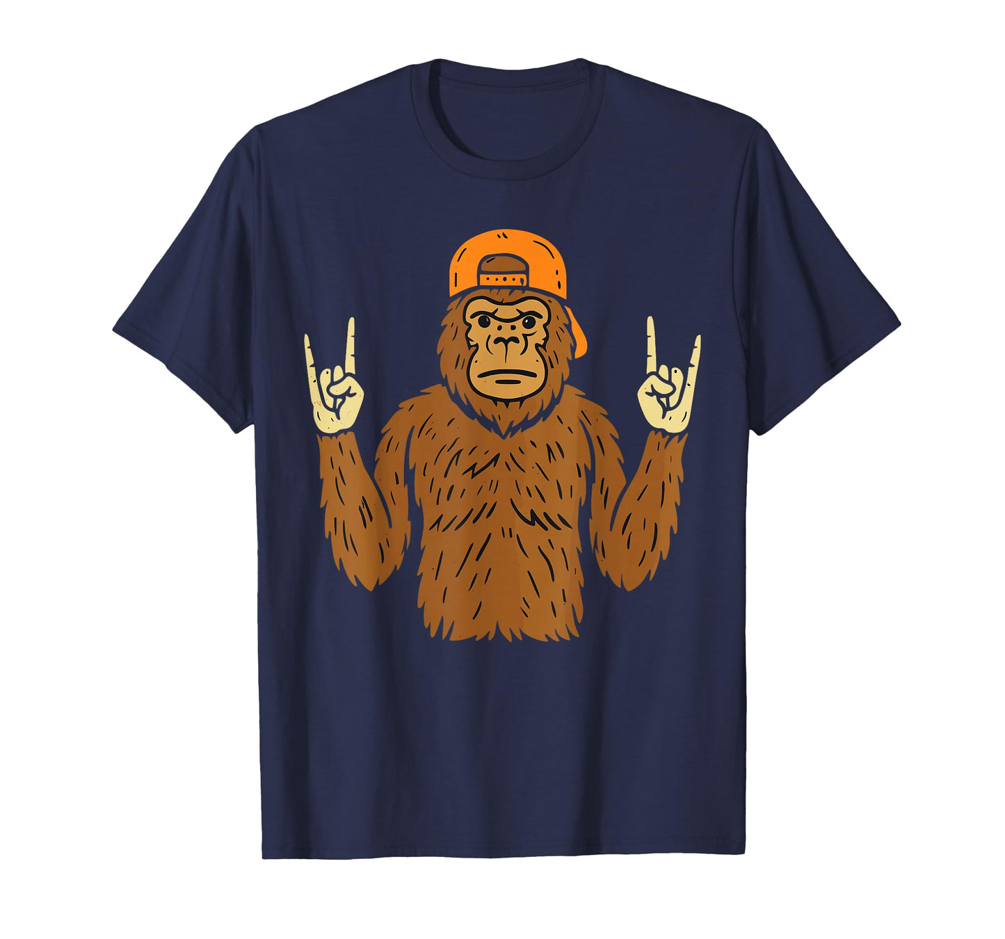 Rocker Bigfoot Cap Skater Cool Halloween Punk Rock Men Boys T-Shirt