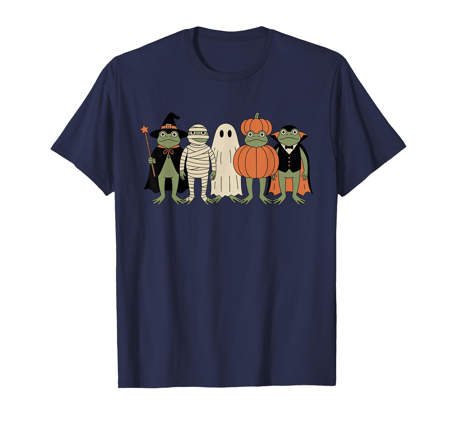 Cute Ghost Witch Mummy Pumpkin Frog Halloween Trick or Treat T-Shirt