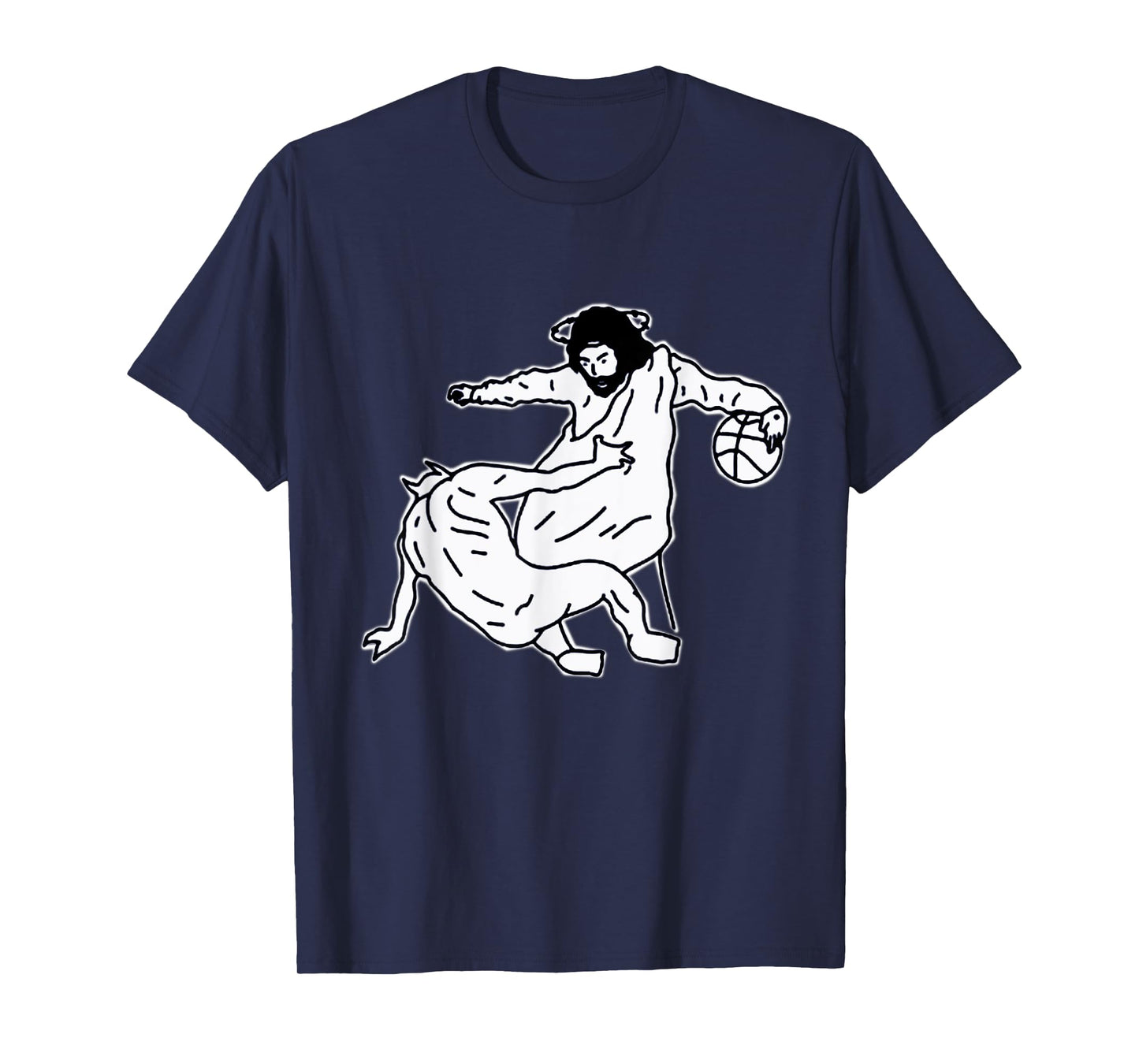 Urban Empyre Holy Cross Jesus Satan Basketball T-Shirt, Small, Black