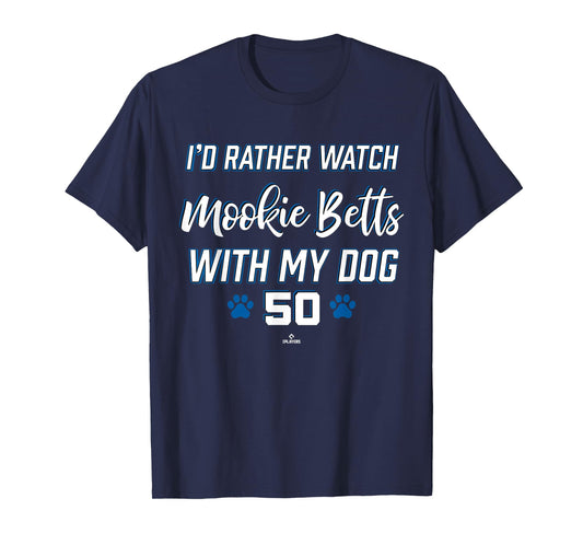 With My Dog Mookie Betts Los Angeles Baseball MLBPA T-Shirt