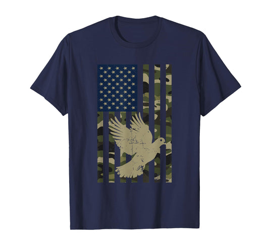 Camo American USA Flag Camouflage Dove Hunting Hunter T-Shirt