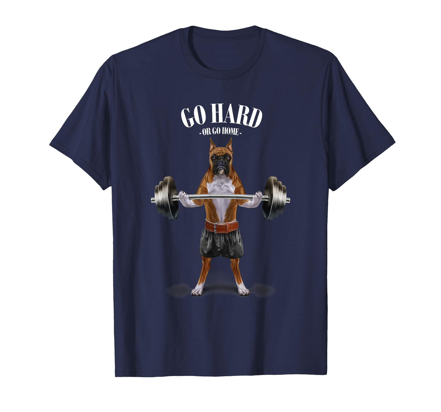 Boxer Dog Weightlifting in Fitness Gym T-Shirt for Men Women Kids