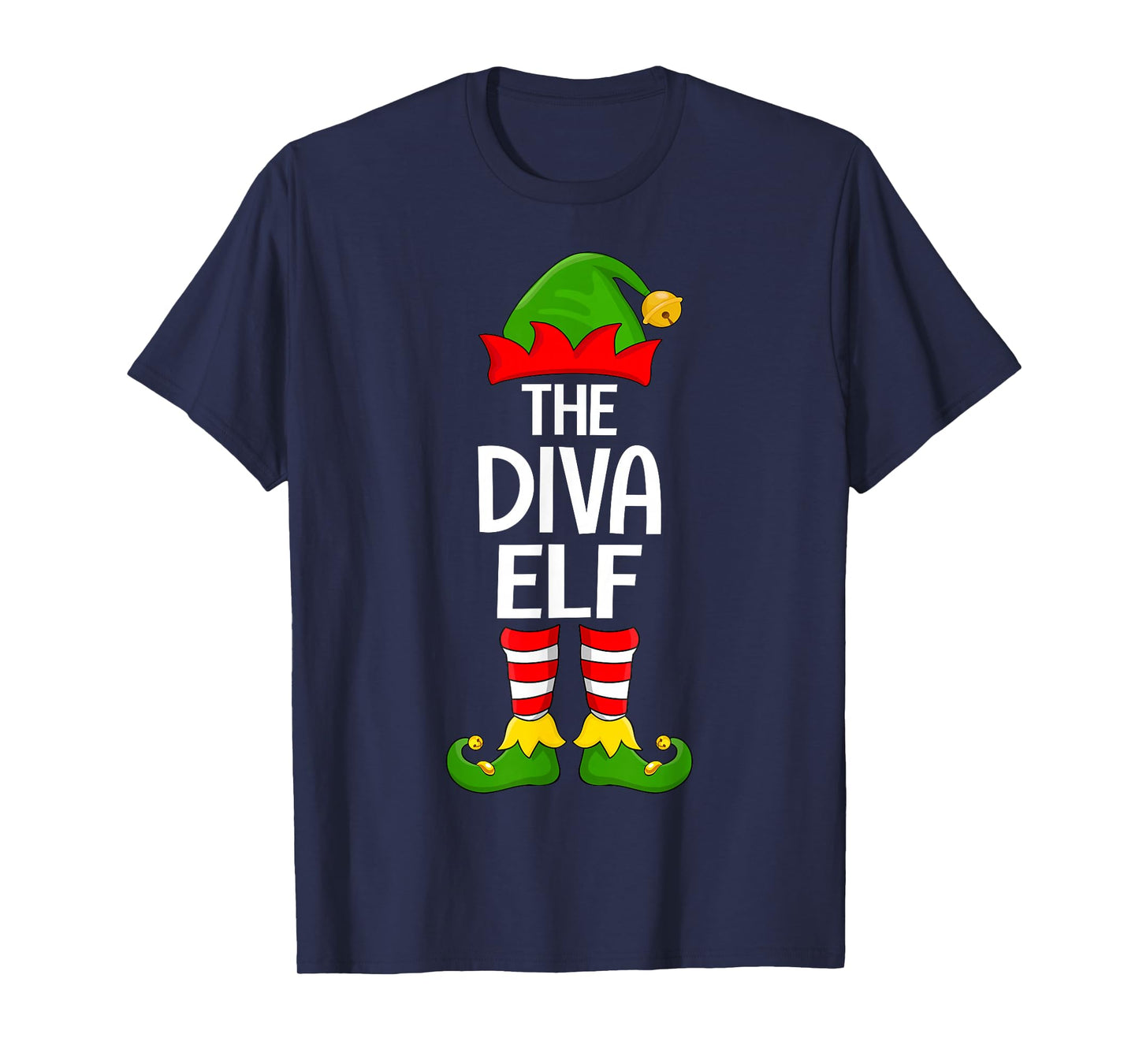 Diva Elf Matching Family Elf Squad Christmas Girls Women T-Shirt