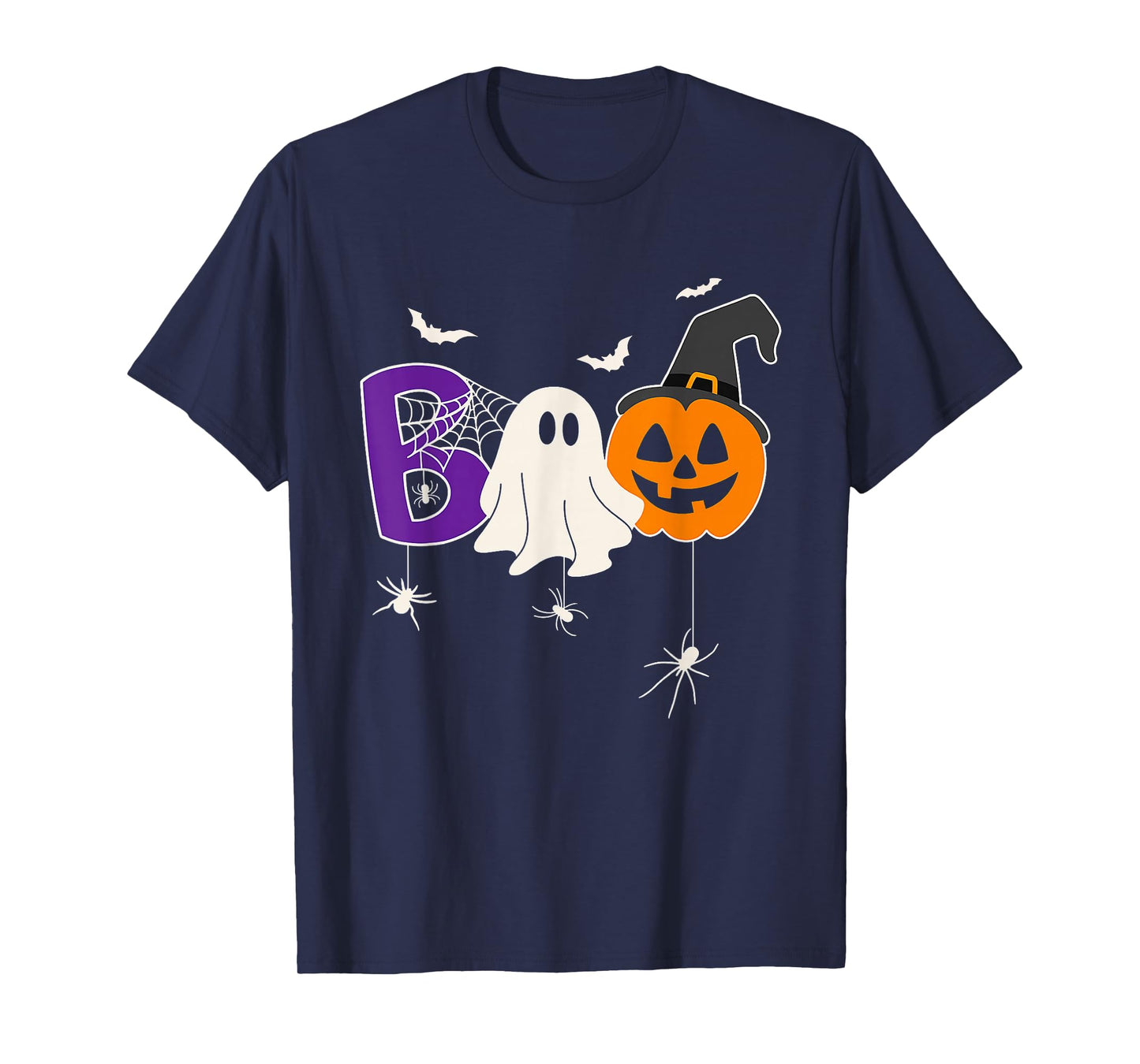 Boo Cute Ghost Spooky Witch Pumpkin Halloween Men Women T-Shirt