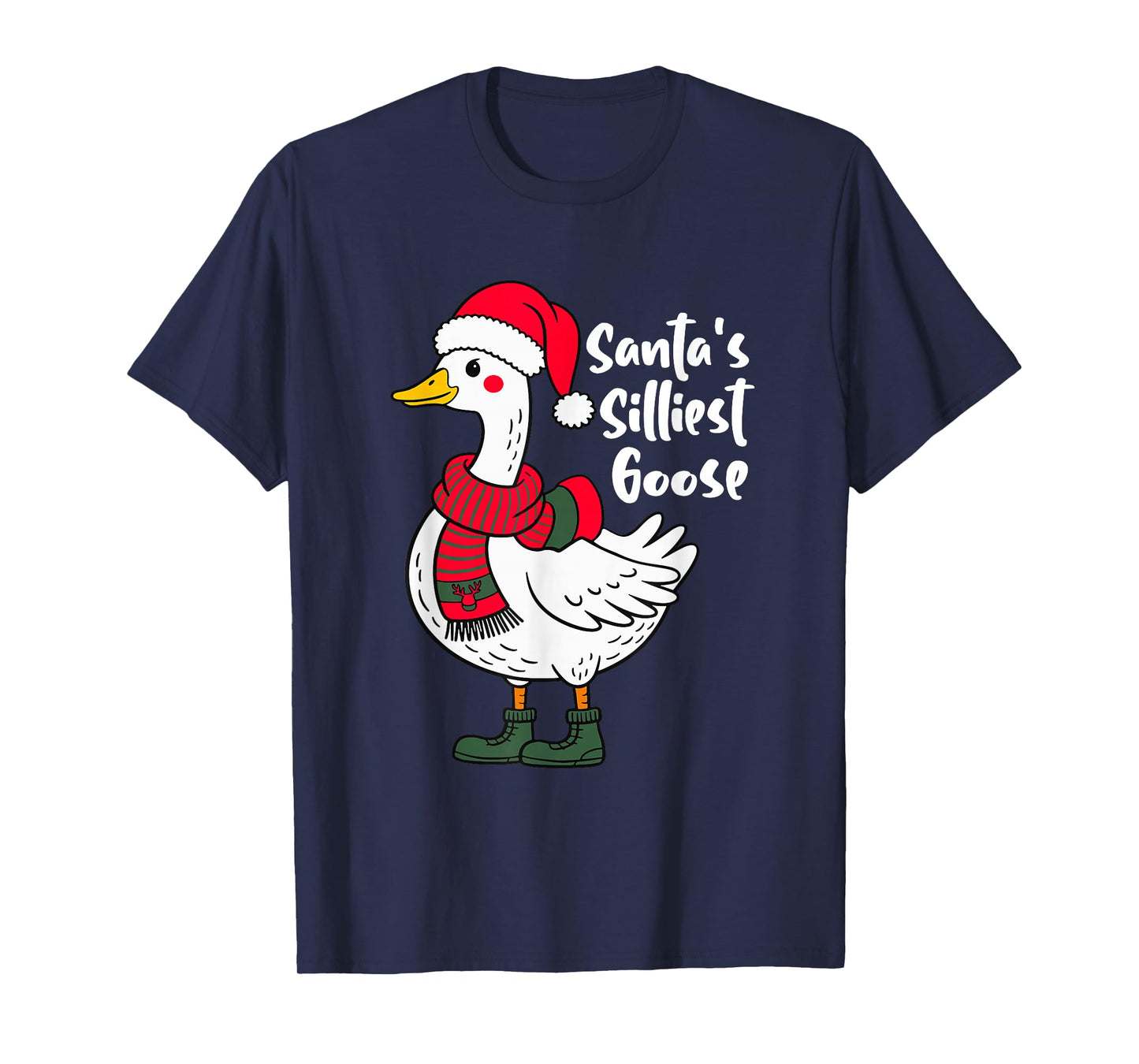 Santa's Silliest Goose Funny Family Santa Outfit Gifts T-Shirt