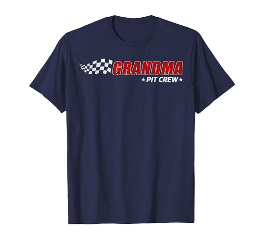 Grandma Pit Crew Race Car Birthday Family Matching Pit Crew T-Shirt