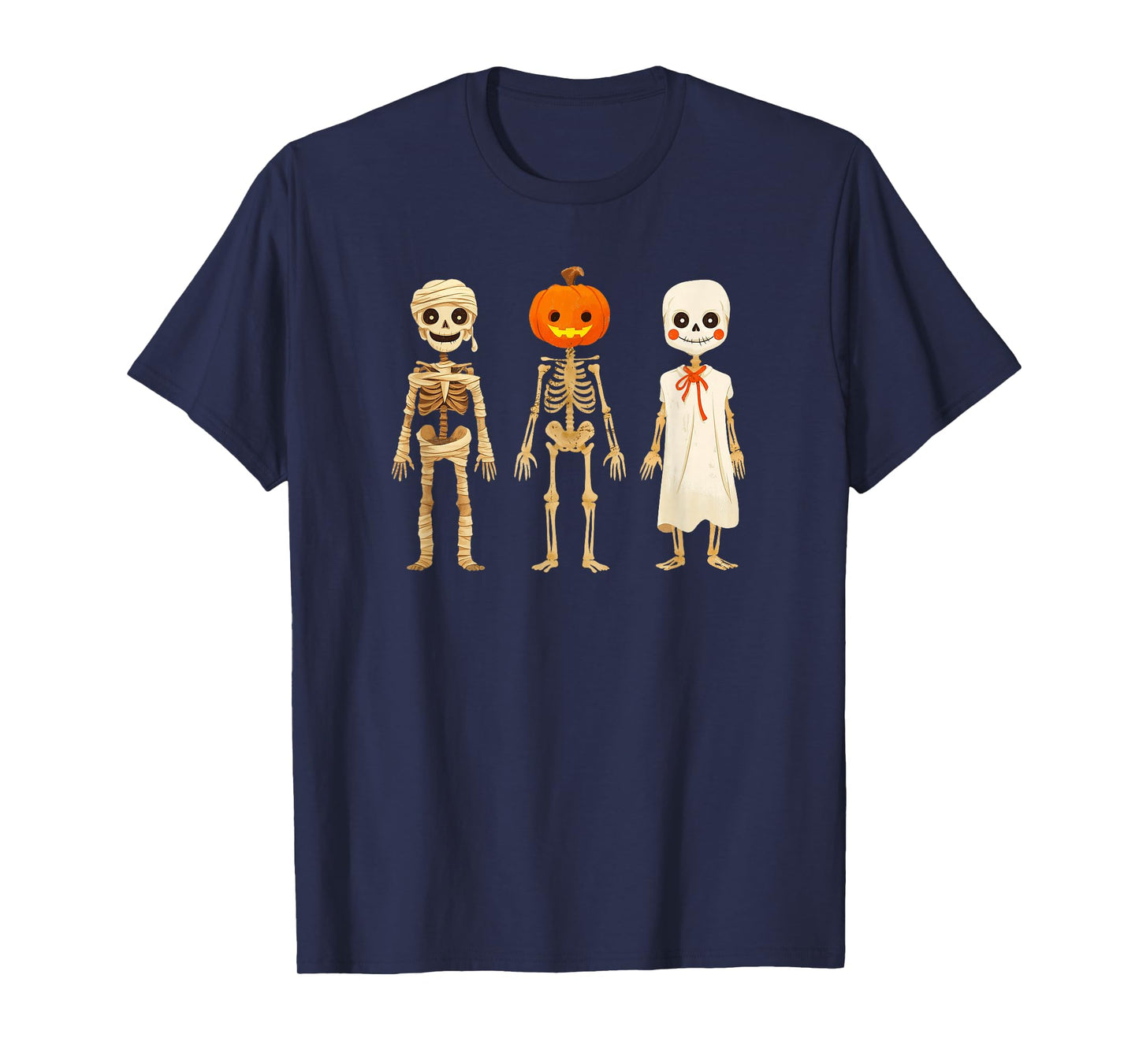 Skeleton Mummy Pumpkin Ghost Halloween Costume T-Shirt