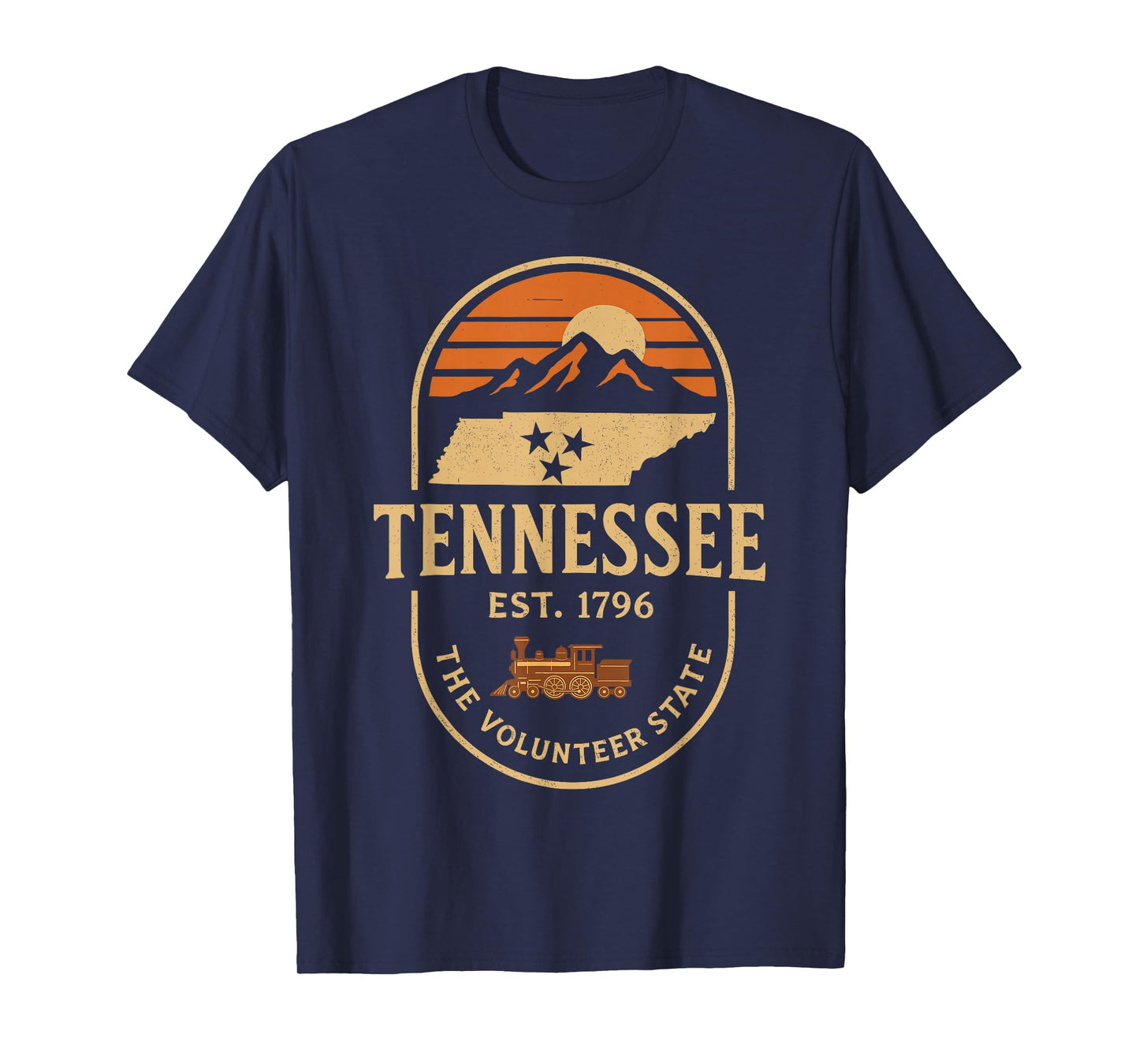 Vintage TN Tennessee Est 1796 Orange USA flag Smoky Souvenir T-Shirt