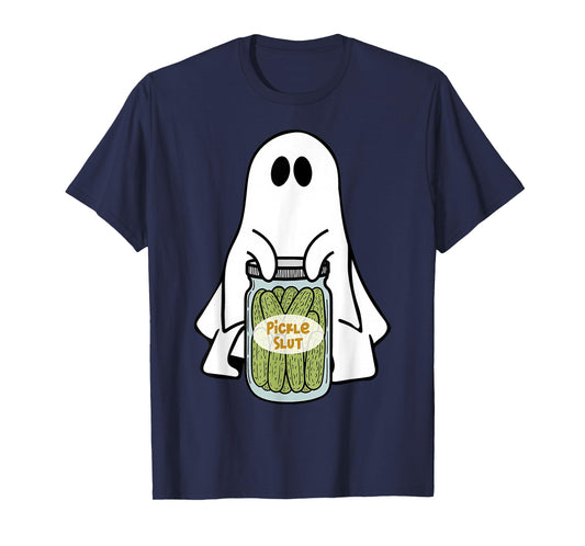 Pickle Slut Cute Ghost Vintage Canned Pickles Halloween T-Shirt