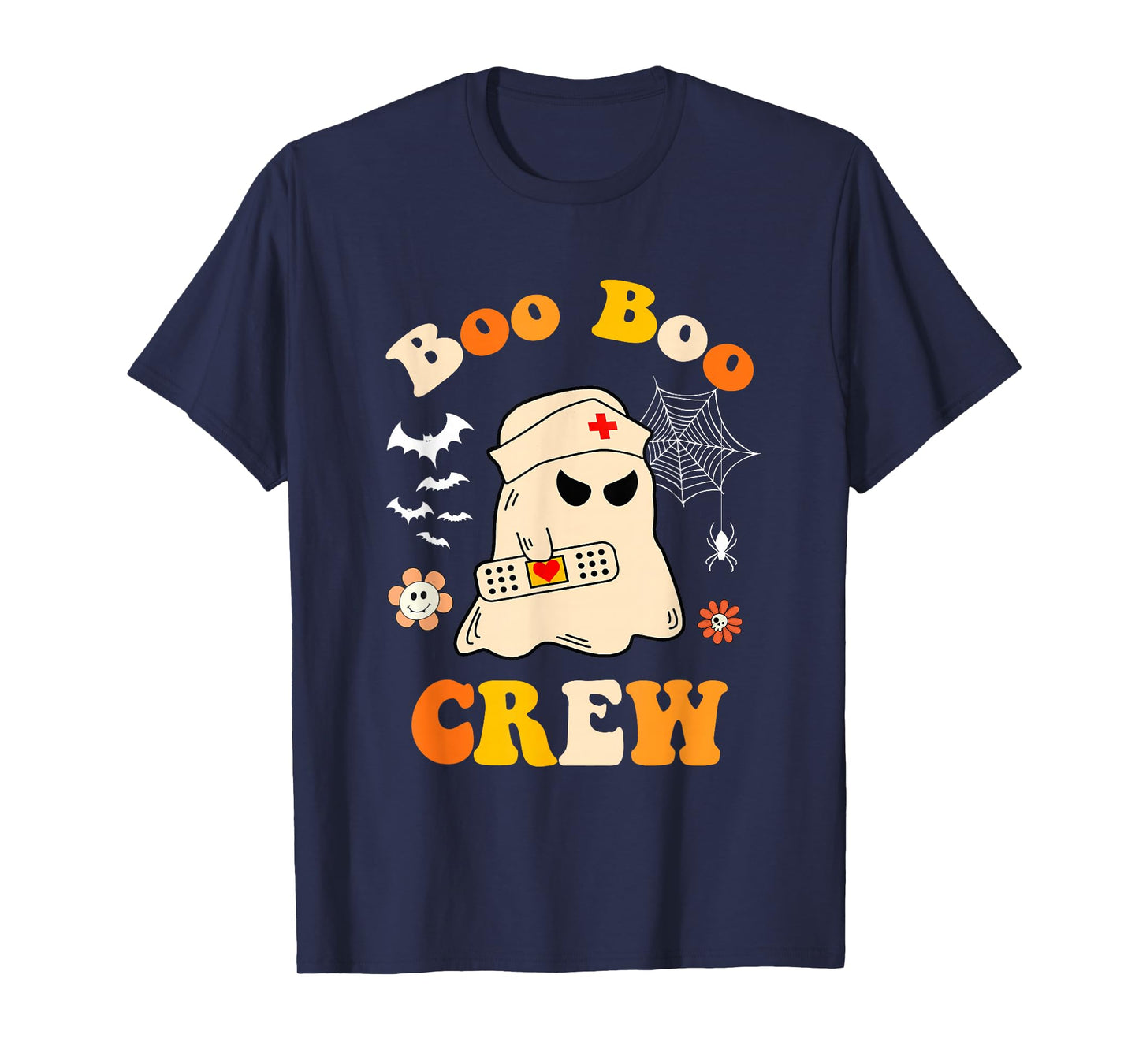 Groovy Boo Boo Crew Nurse Women Funny Ghost Nurse Halloween T-Shirt