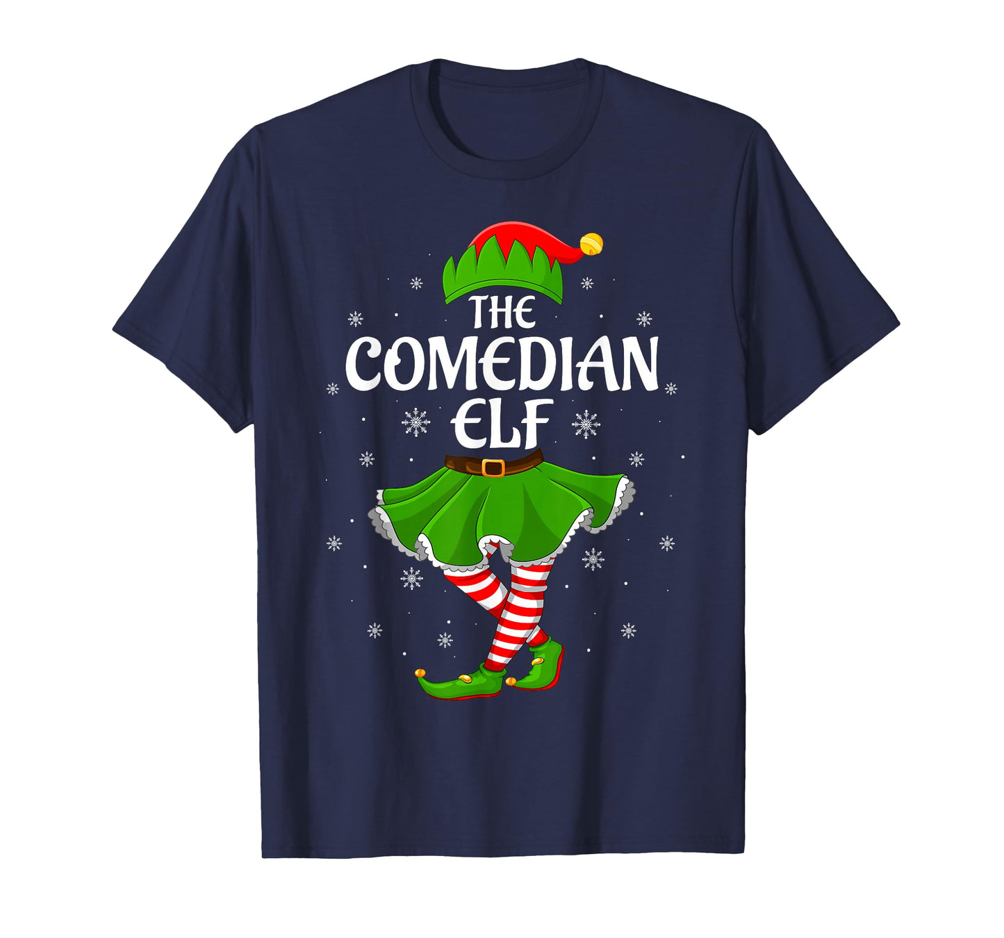 Comedian Elf Christmas Family Girls Women Elf Squad Xmas T-Shirt