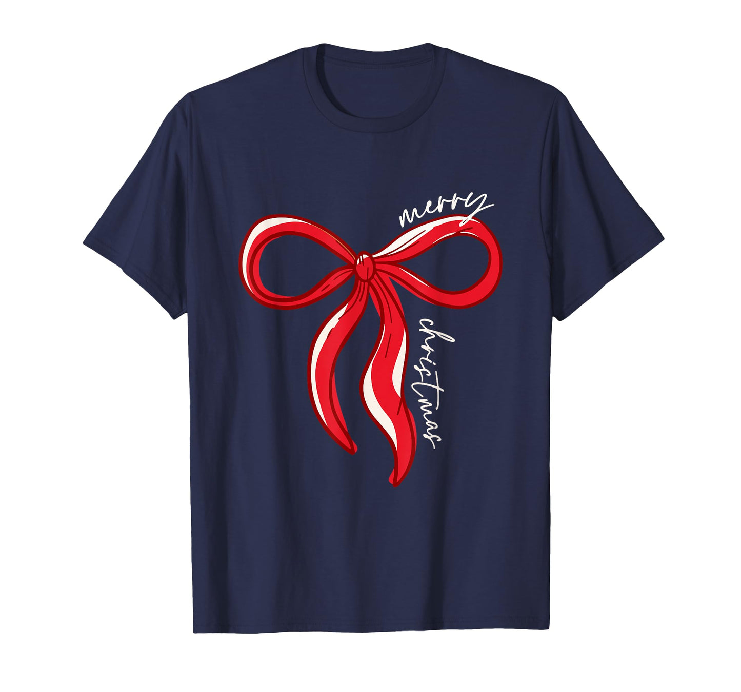 Merry Christmas Bow Red Santa Xmas Coquette Aesthetic T-Shirt