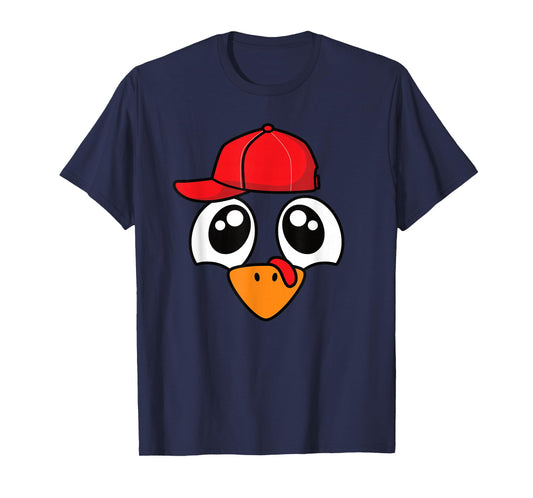 Funny Thanksgiving Turkey Face Men Boys Kids T-Shirt