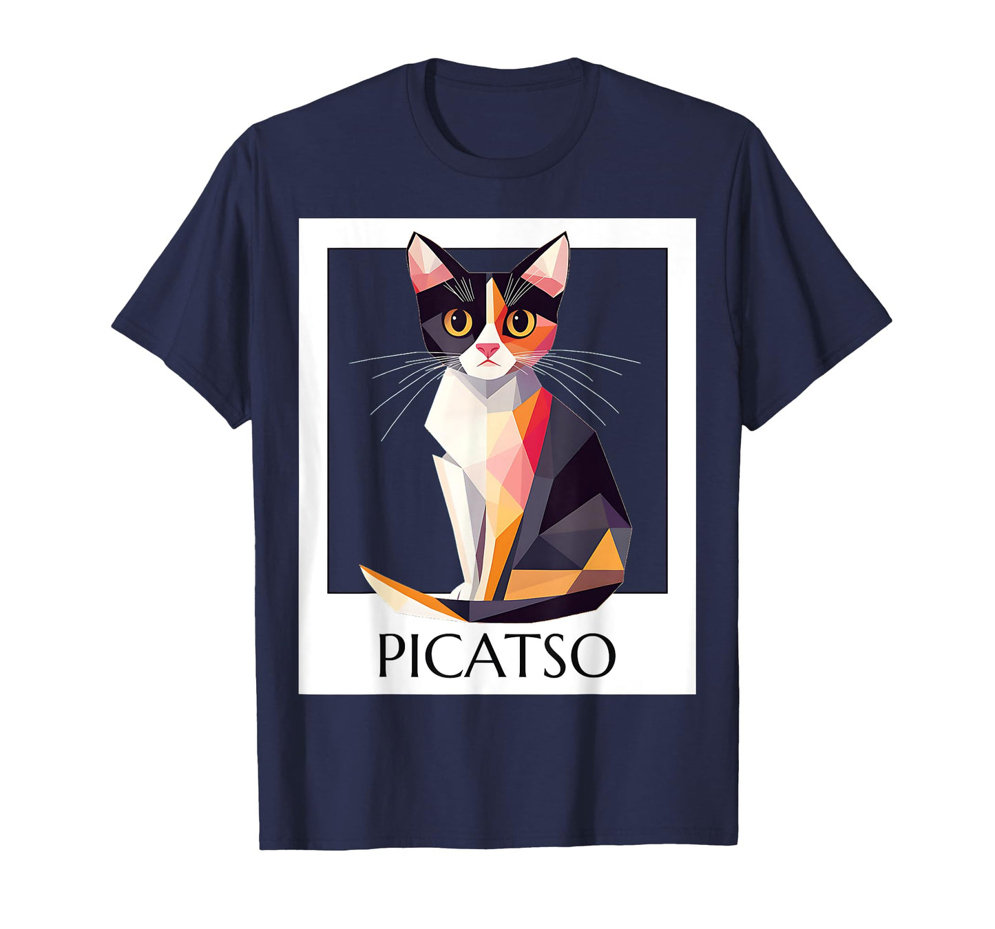 Picatso Cubist Calico Cat Art Vintage Kitty Feline Design Men Women Girls Kids T-Shirt