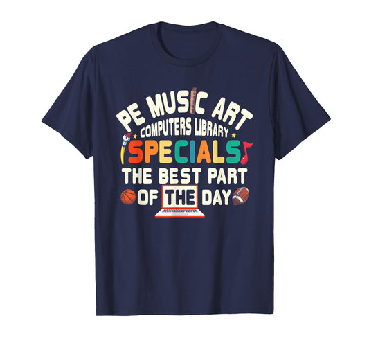 PE Music Art Special Teacher Specials Computers Library Men Women T-Shirt