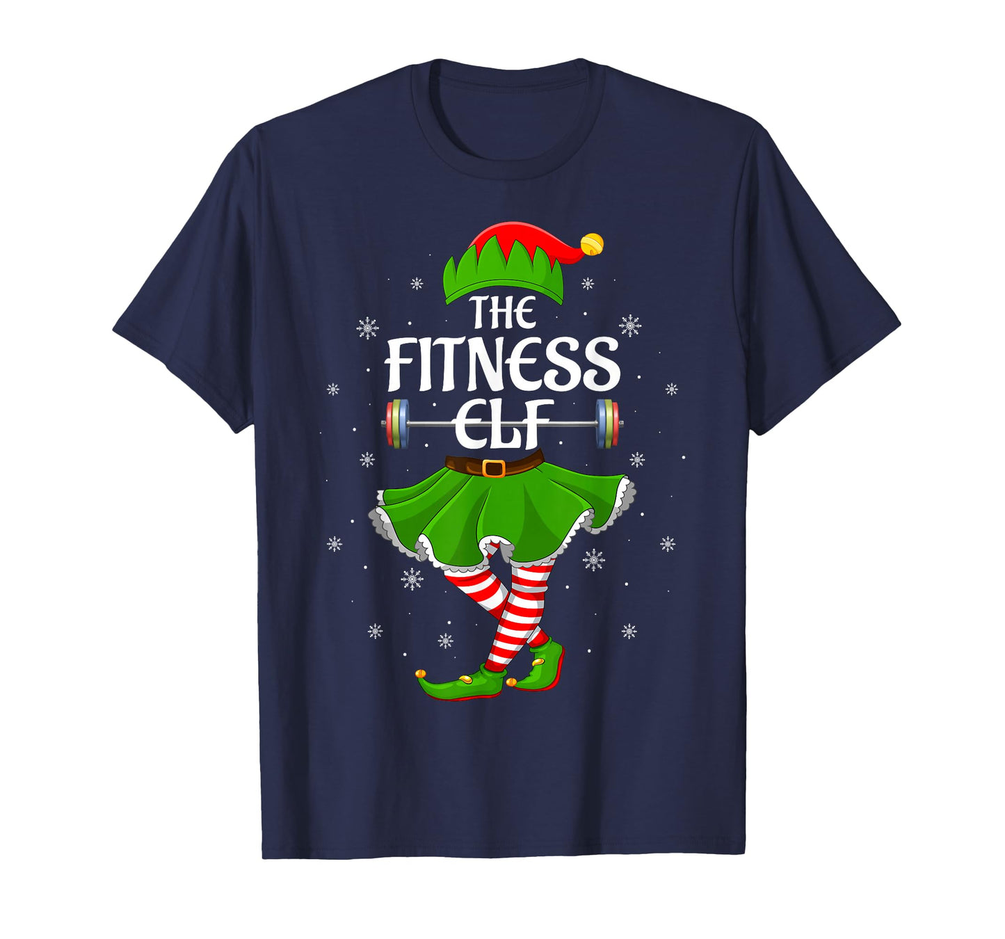Fitness Elf Christmas Family Girls Women Elf Squad Xmas T-Shirt