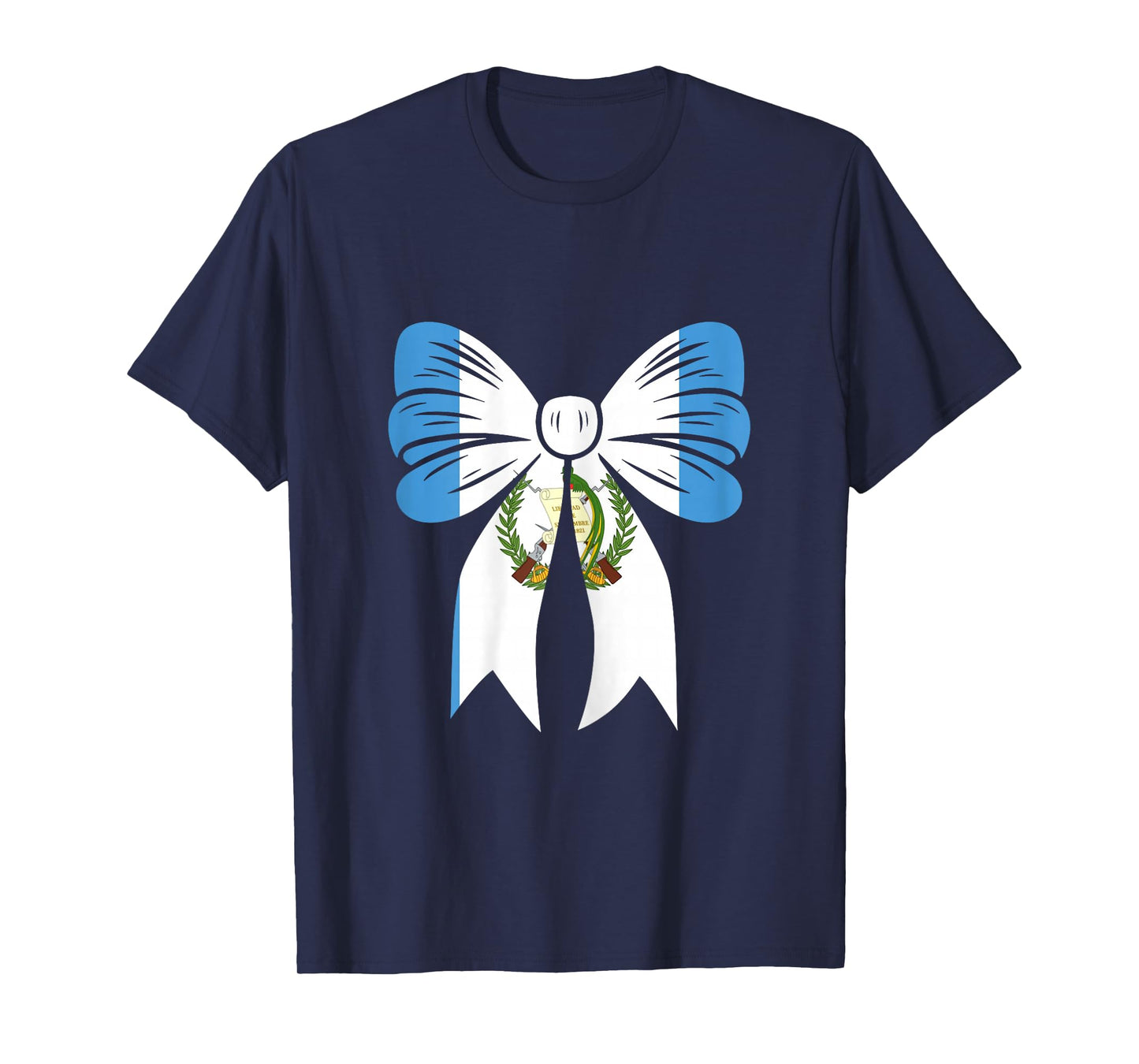 Guatemala Girl Coquette Bow Ribbon Pride Guatemalan Flag T-Shirt