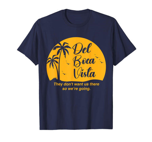 Del Boca Vista Apparel Unisex-Adults Funny Retirement Community Vacation T-Shirt - Black - Small - Short Sleeve