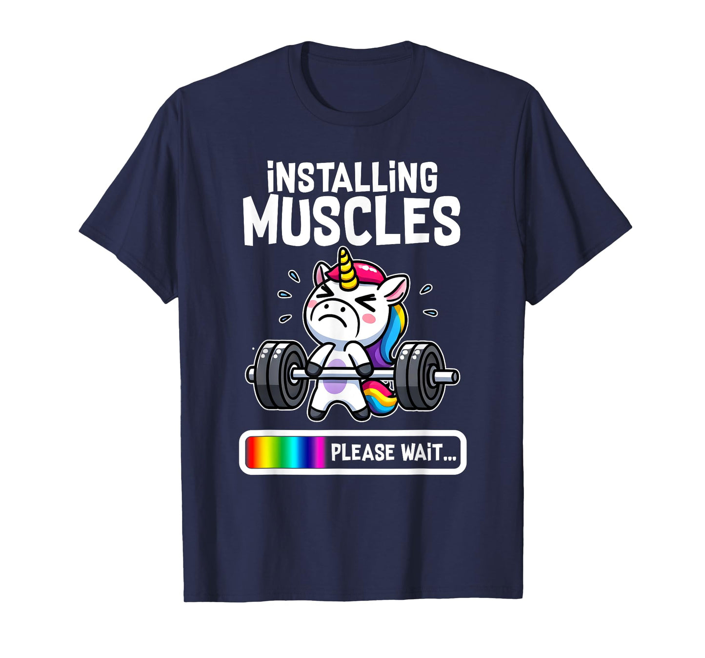 Funny Cute Unicorn Workout Gym Fitness Weightlifting Gift T-Shirt