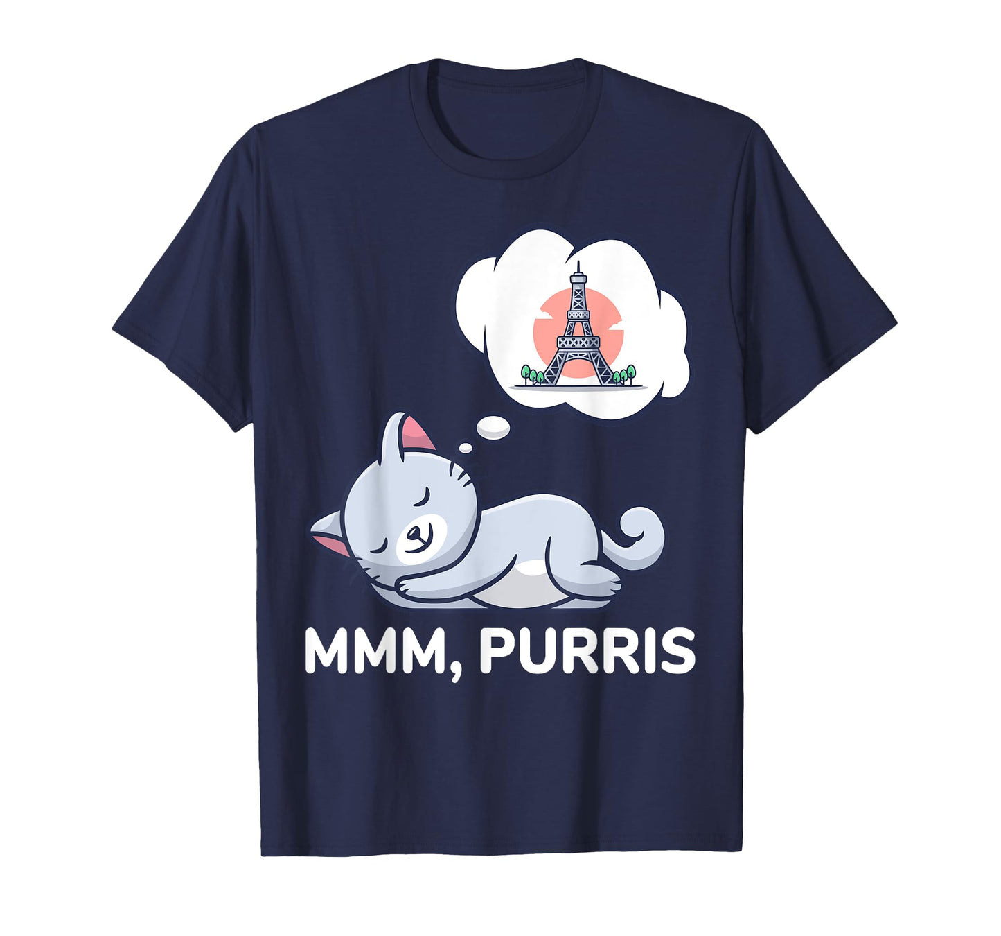 Funny Paris Cat Cute France Themed Gift T-Shirt