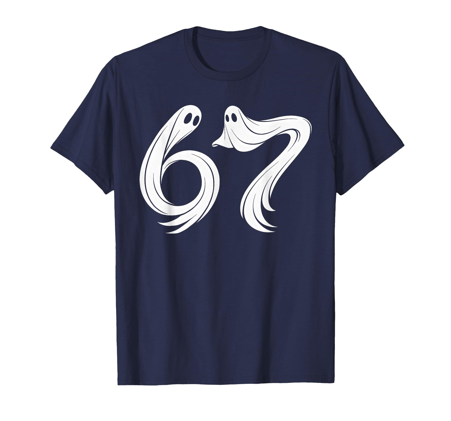 Funny Six Seven 6 7 Meme 67 Design Ghost Halloween Costume T-Shirt